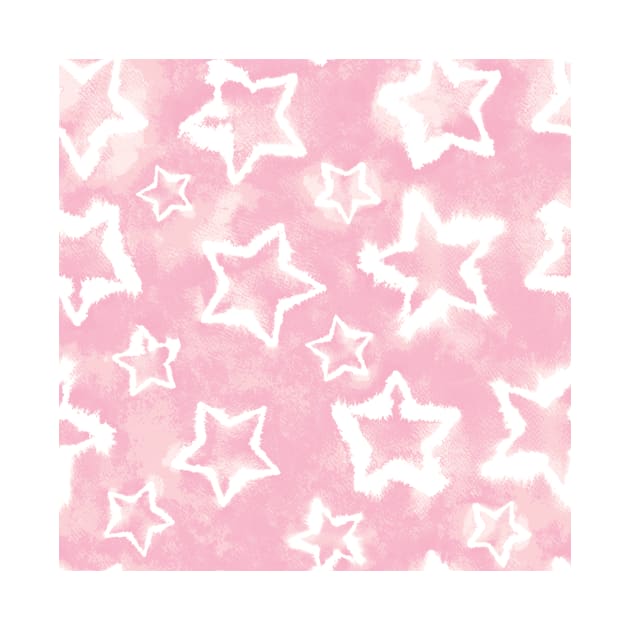 Light Pink Tie Dye Stars by Carolina Díaz