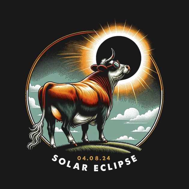 Sunlit Cow Eclipse: Fashionable Tee for Cow Lovers and Eclipses by ArtByJenX