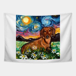 Brown Shorthair Dachshund Night 2 Tapestry