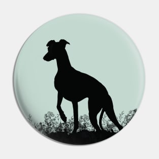 Whippet silhouette Pin