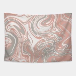 Liquid art, abstract art. Grey, white, red colors. Tapestry