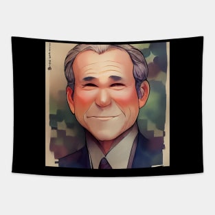 George W Bush | American President Portrait | Anime style Tapestry