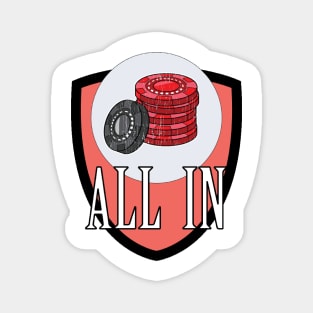 All In Poker Player Skills Chips Magnet