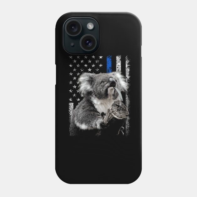 Koala American Flag Tee for Admirers of Australian Wildlife Phone Case by Gamma-Mage