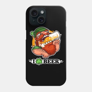 St Patrick's Day Leprechaun I Love Beer Shamrock Irish Phone Case