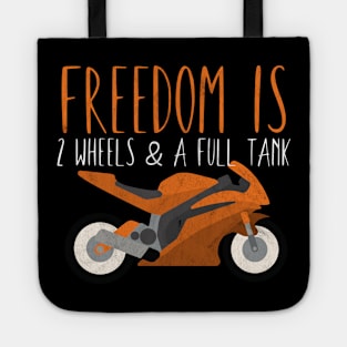 Motorcycle freedom wheels full tank Tote