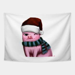 Cute Pig Drawing Tapestry