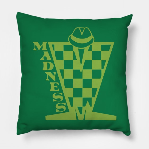 Madness Checkerboard HD - Green Pillow by Skate Merch