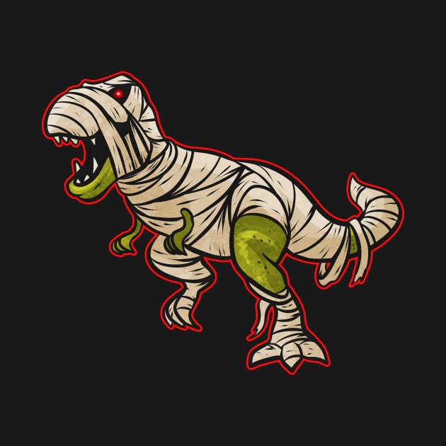 Dinosaur Wrapped In Bandages As A Mummy Costume On Halloween by SinBle