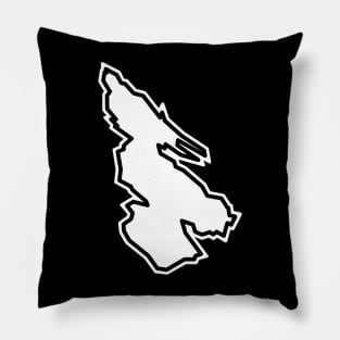 Salt Spring Island in a Simple White Silhouette - British Columbia - Salt Spring Island Pillow