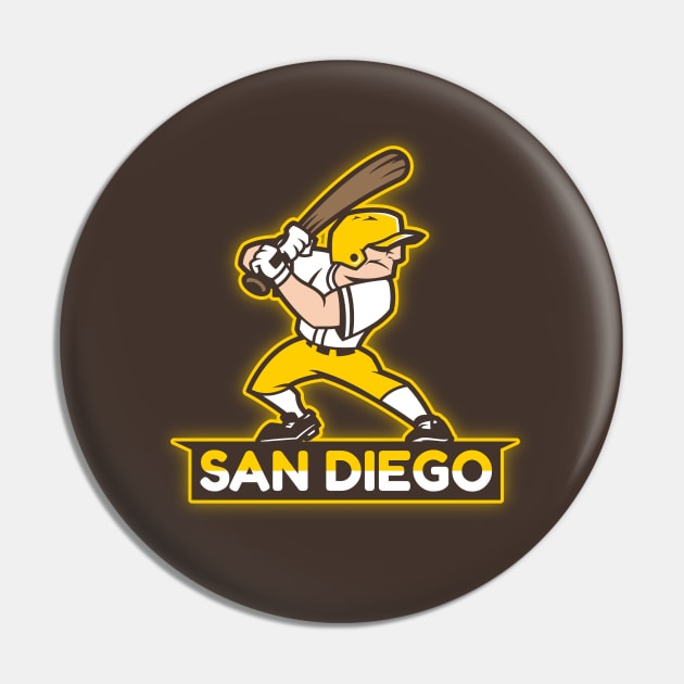 San Diego Baseball Pin by BVHstudio