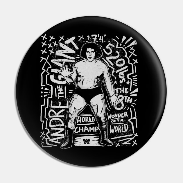 Andre The Giant Graphic Pin by MunMun_Design