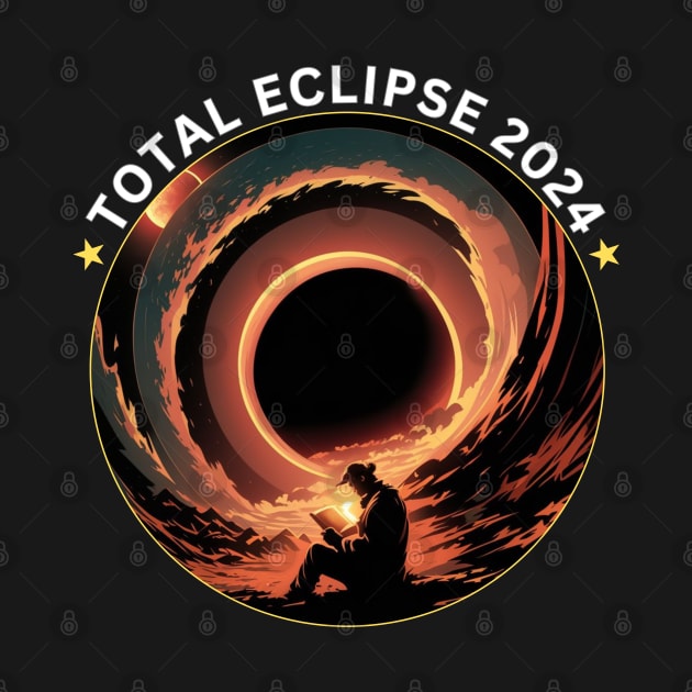 READING IN THE TOTAL ECLIPSE 2024 by Lolane