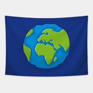 Earth Globe Icon Tapestry