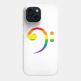 Bass clef in rainbow colour, LGBTQ pride Phone Case