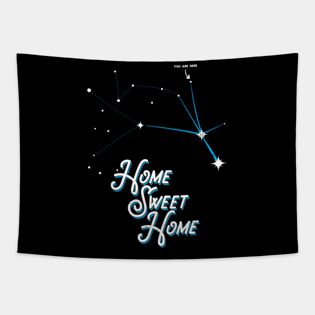 Home Sweet Home Zeta Reticuli Alien Betty Hill Star Map Tapestry by Strangeology