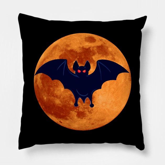 🦇 Vampire Bat – Scary Bloodsucking Creature of the Night Pillow by Pixoplanet