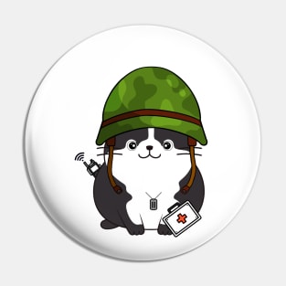 First aid military fat cat Pin