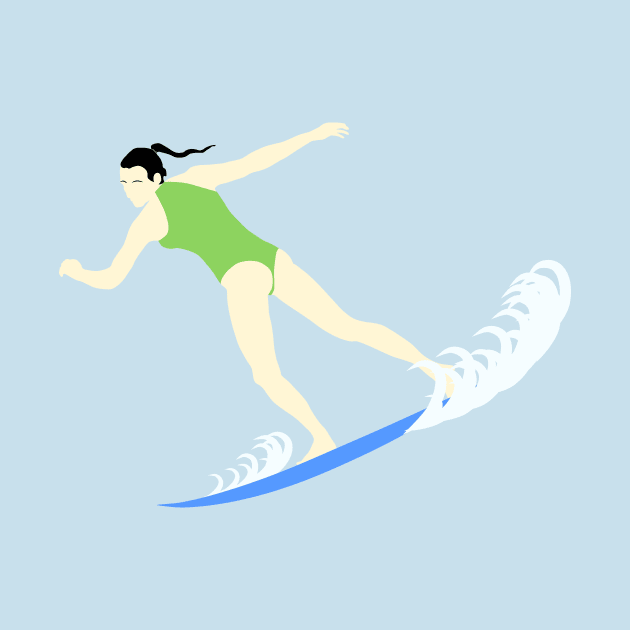 Surfing Brunette by jintetsu