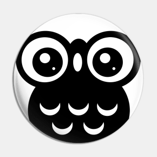 Black and White Cute baby owl Pin