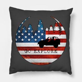 Go Explore American Patriot In 4x4 Pillow