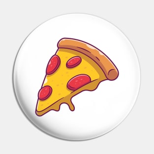 Slice of pizza with melted cheese cartoon Pin