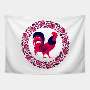 Rooster Blossom Tapestry