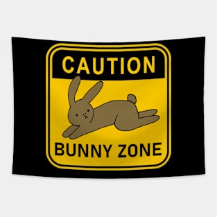 Caution Bunny Zone Tapestry