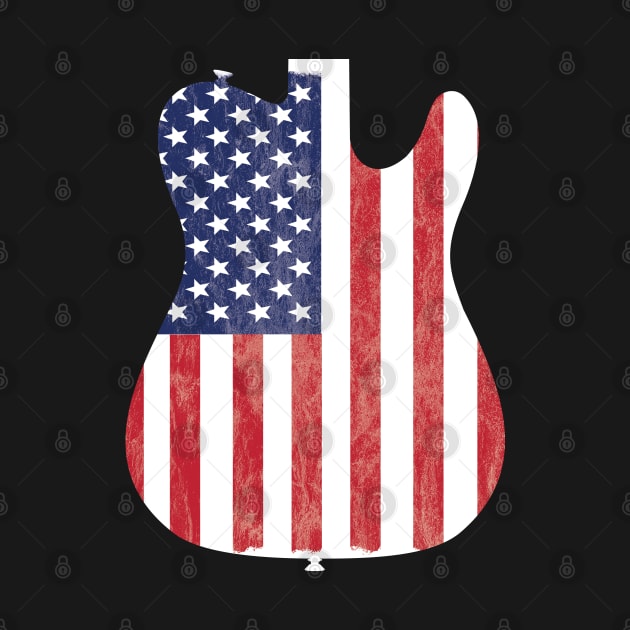 Electric Guitar - Electric Guitar USA Flag by Kudostees