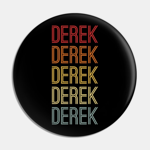 Derek Name Vintage Retro Gift Named Derek Pin by CoolDesignsDz