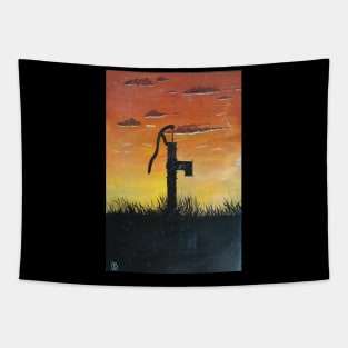 Water Pump at Sunset Tapestry