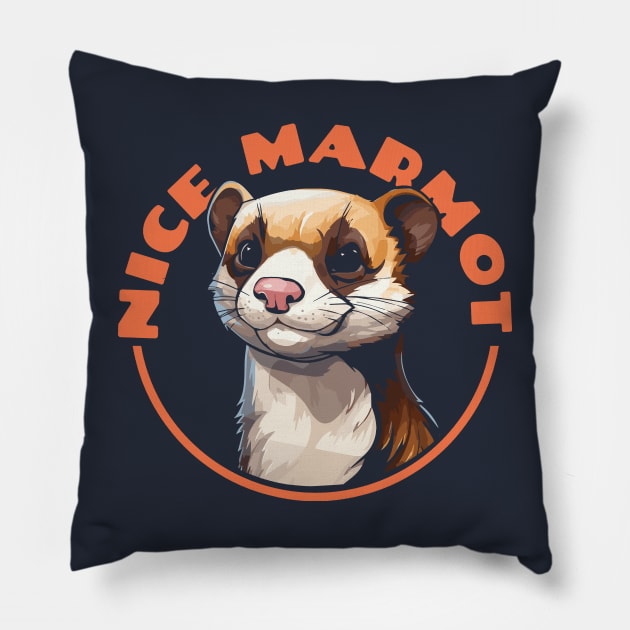 Nice Marmot  -  Ferret The Dude Big Lebowski Quote  Funny Cute Ferret Pillow by GIANTSTEPDESIGN