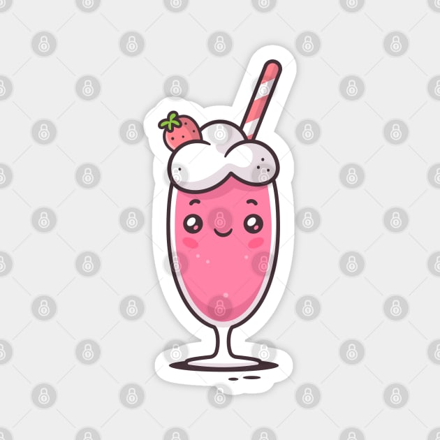 Strawberry Milkshake Kawaii Magnet by zoljo