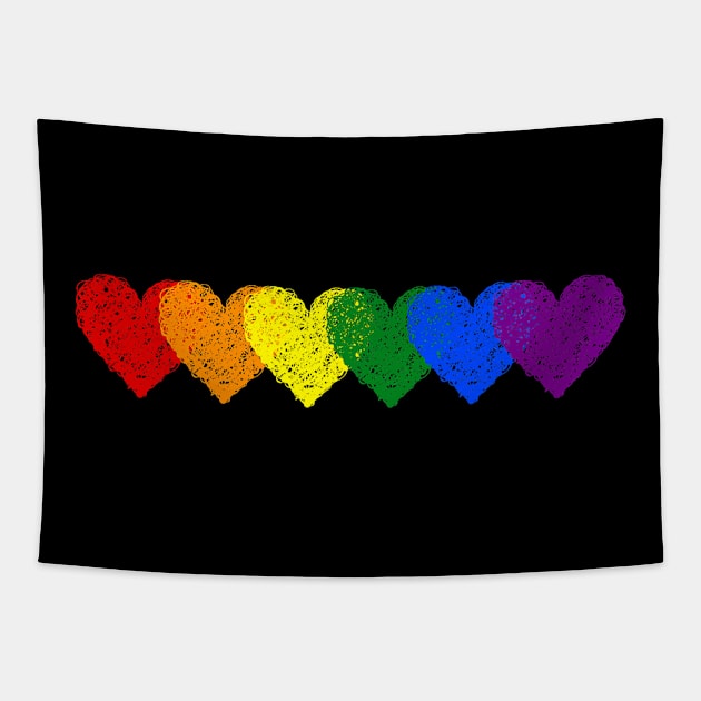 Valentines Day Vintage Hearts Retro LGBT Gay Funny Gifts Tapestry by Neldy