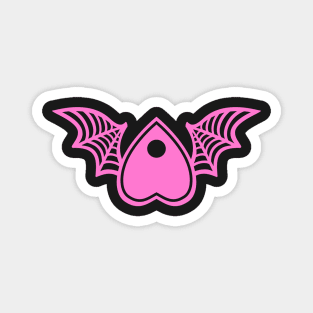 Planchette with Wings - Pink on Black Magnet