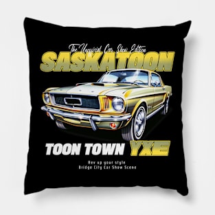 Saskatoon the unofficial car show edition toon town Pillow