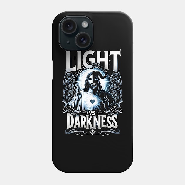 Light vs Darkness, Good and Evil. Jesus Christian Phone Case by ArtbyJester