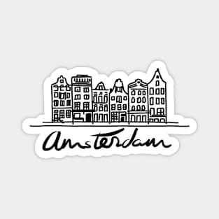 Amsterdam houses Logo black & white Magnet