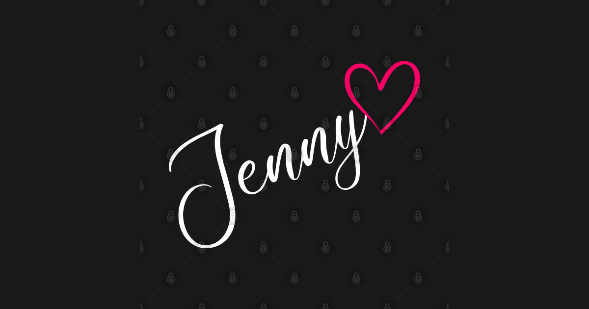 Jenny Name Calligraphy Pink Heart Jenny Name Posters and Art Prints