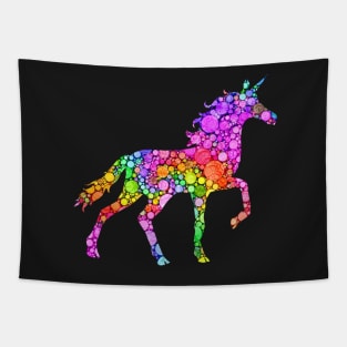 Colorful Polka Dot Unicorn International Dot Day Tapestry