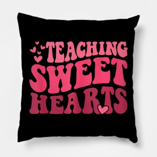 Teaching Sweet Hearts Groovy Valentines Day Teacher Pillow