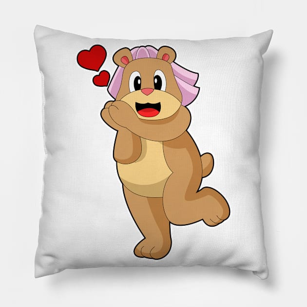 Bear Bride Veil Wedding Pillow by Markus Schnabel