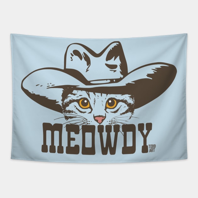 MEOWDY Tapestry by toddgoldmanart