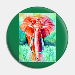 Elephant in Red Pin