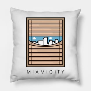 miami city at the window Pillow