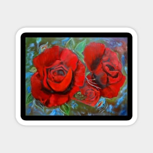 Soft Red Rose Petals Magnet