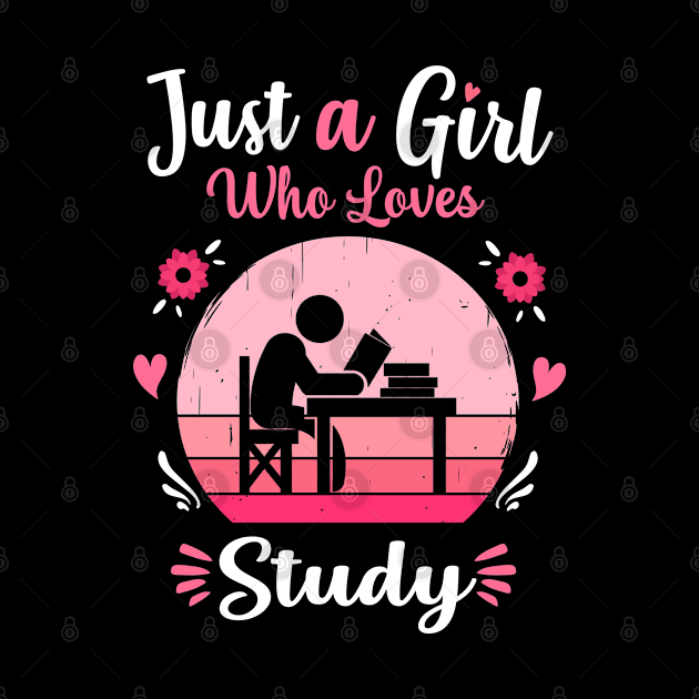 Just A Girl Who Loves Study Pink Retro Vintage gift idea by Lyume