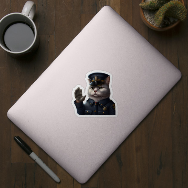 Cat police patrol - Cat - Sticker