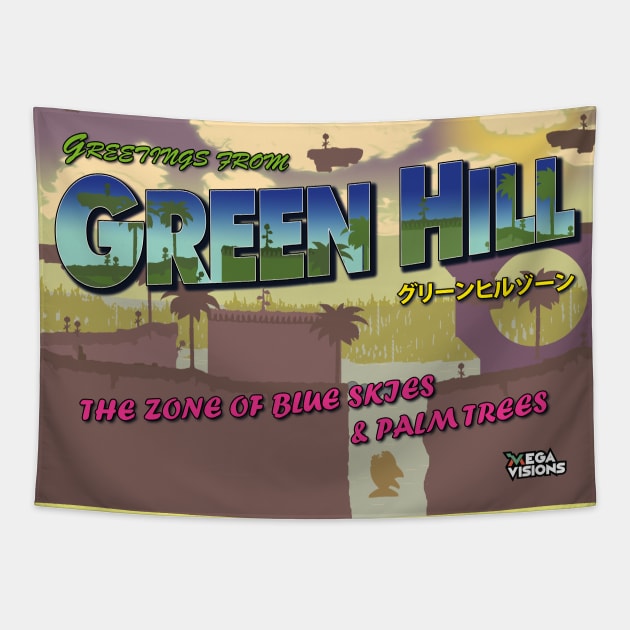 Green Hill Greetings Tapestry by megavisions