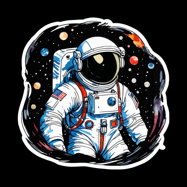 Astronaut Watercolor by FluffigerSchuh